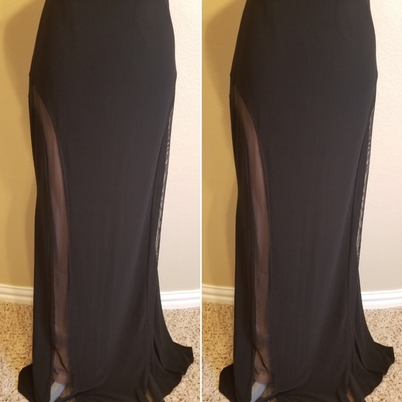 Nightway Formal Black and Nude Gown - Picture 8 of 8